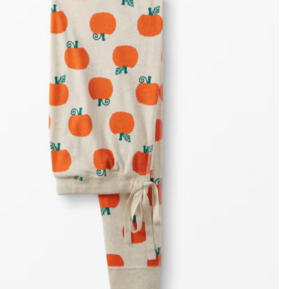 Hanna Andersson Cream and Orange Pumpkin Pajama Bottoms EUC (R-20)